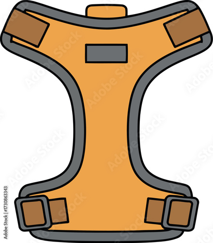 Modern orange dog harness pet accessories for outdoor adventures vector