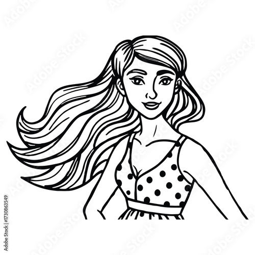 Chic girl wearing summer dress