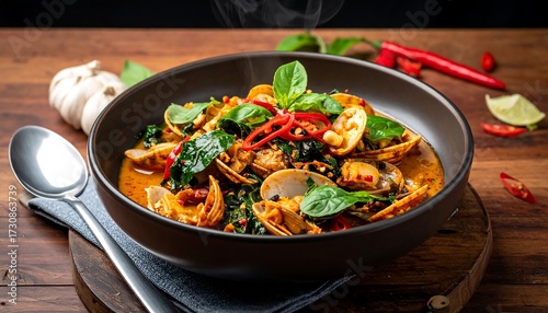 Delicious Thai Seafood Stir-Fry.