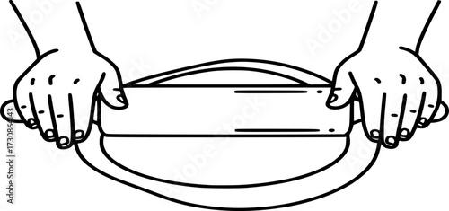 Dough rolling line icon. bakery concept of cake rolling, pizza rolling symbol vector