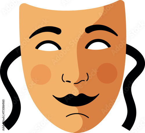 Theater comedy tragedy masks drama performance art symbol vector