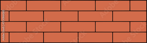 Red clay brick construction material building element vector