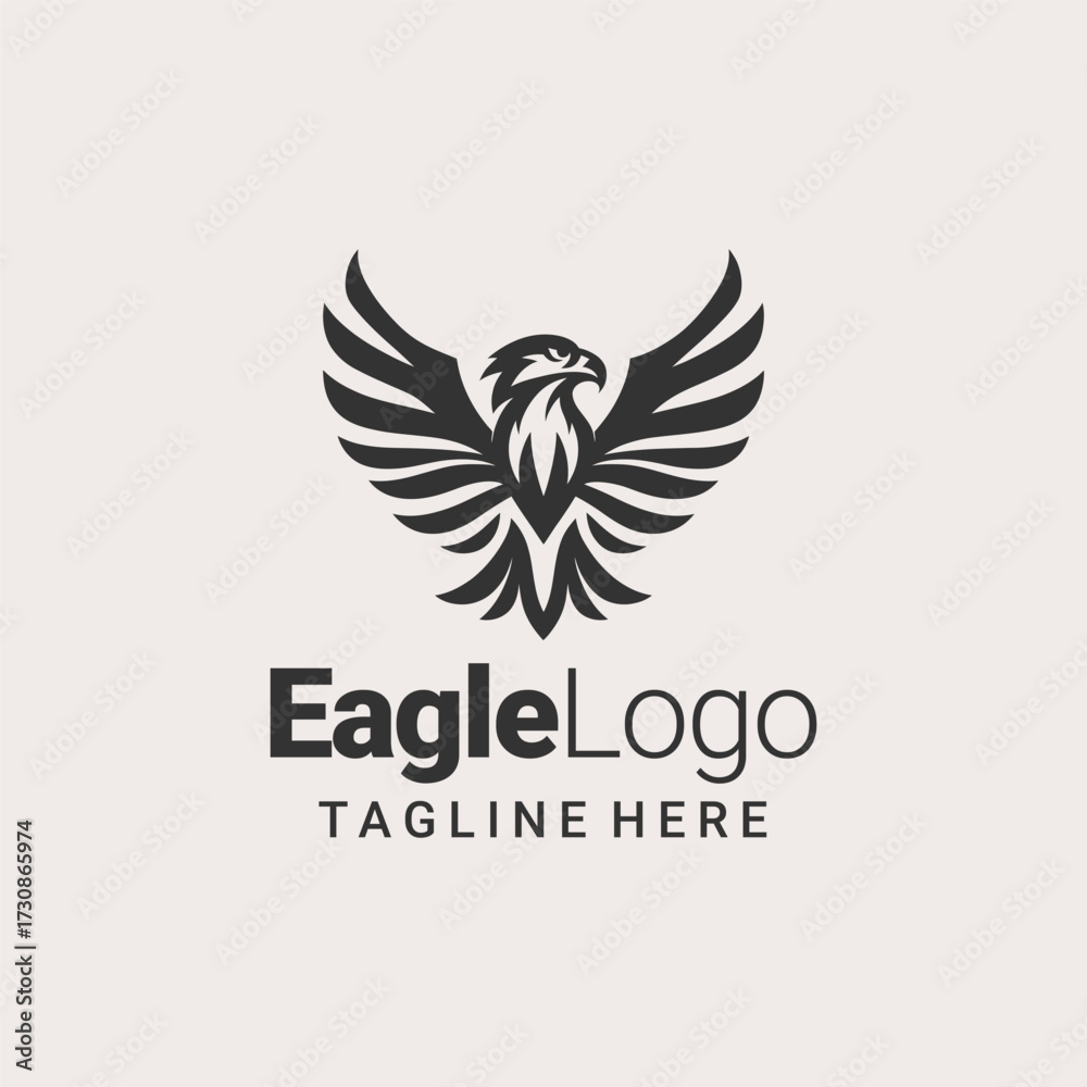 Fototapeta premium Clean Black White Eagle Graphic