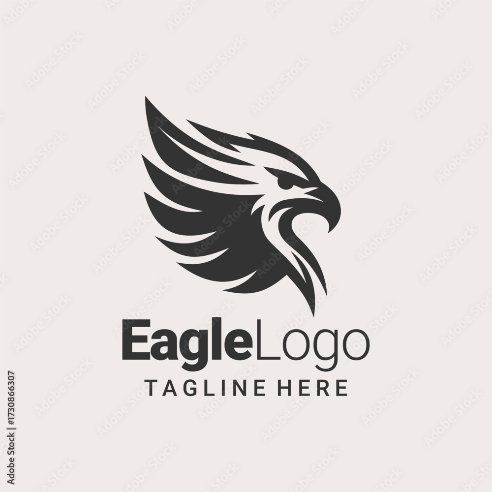 Fototapeta premium Elegant Black White Eagle Symbol