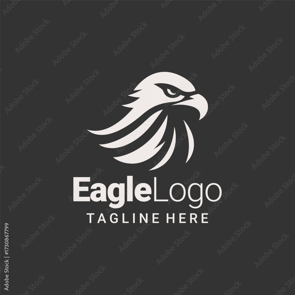 Fototapeta premium Minimalist Black White Eagle Drawing
