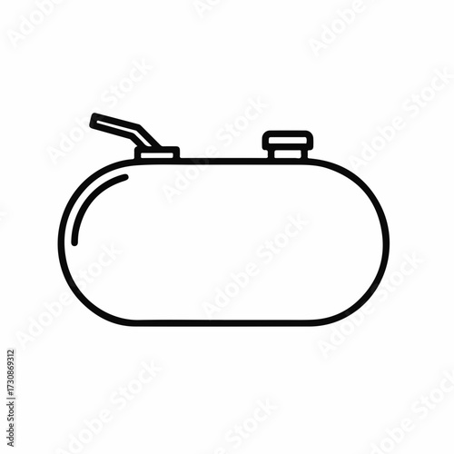 Simple line drawing of a fuel tank with a cap and spout
