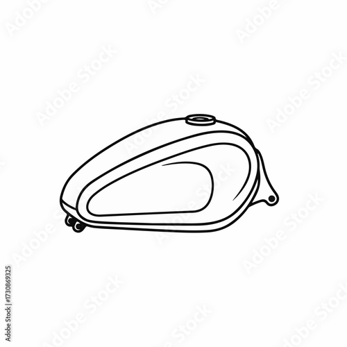 Classic motorcycle fuel tank outline, vintage design, clean illustration
