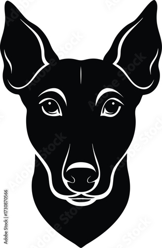 Vactor Silhouette Of A Dog Head On Transparent Background  