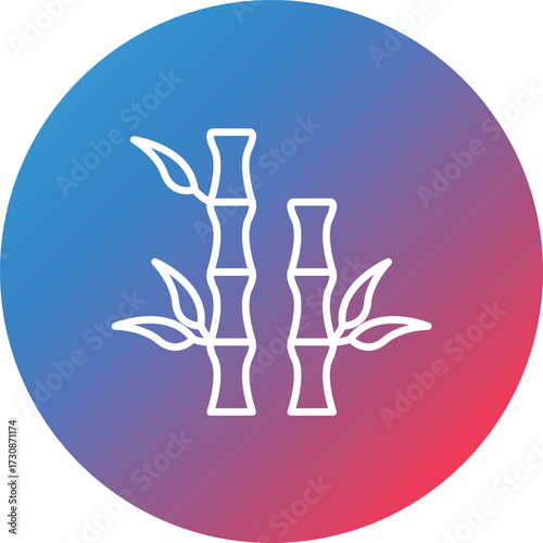 Bamboo Line Gradient Circle Background Icon