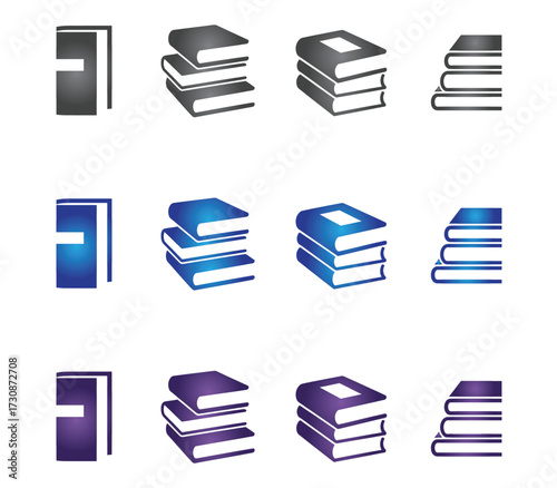 Book Icon Set. Vector Icon. Illustration