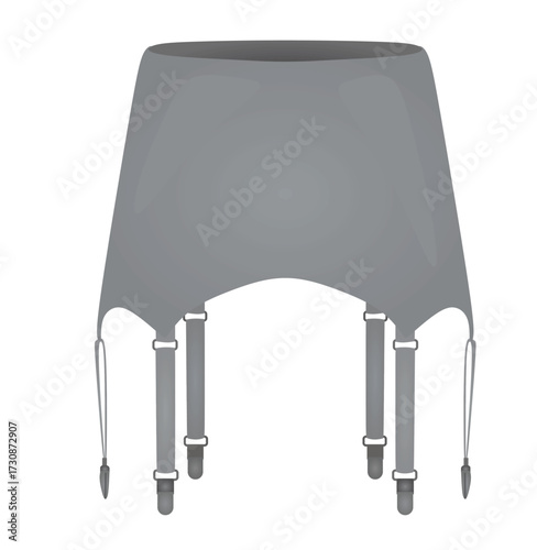 Grey leather garters. vector illustration	