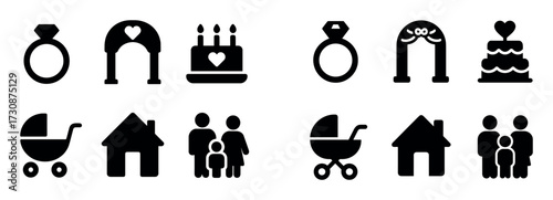 Romantic Milestones Icons
