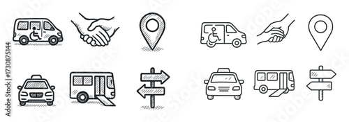 Eldercare Transport Icons