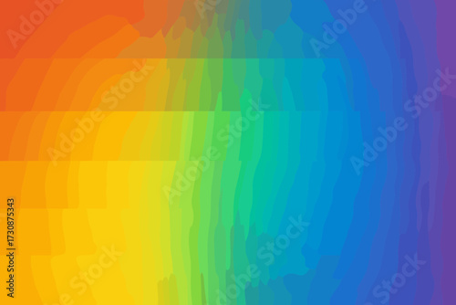 Orange through vector stripes color gradient spectrum merging illustration blue violet green