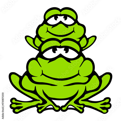 Frog Child Family Father Mother Piggyback Dad Mom Drawing