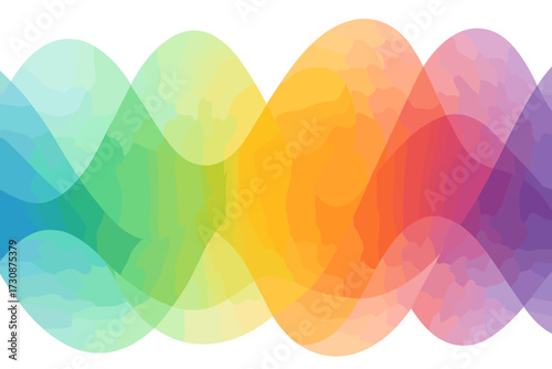 Each softly overlapping vector different illustration shapes transparent spectrum filled harmony gradient