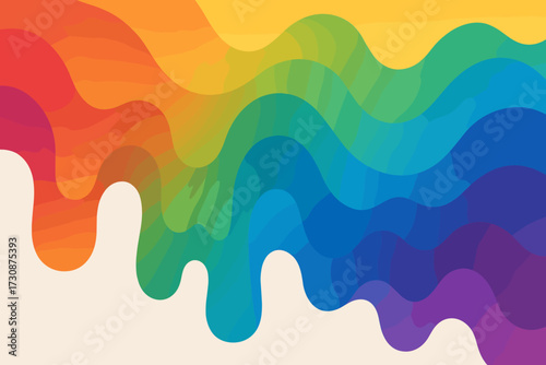 Seamlessly across illustration fluid rainbow merging curves gradients cascading vector filled flows