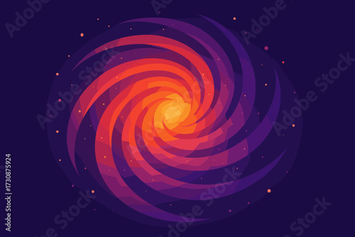 Nebula outward gradients orange radiating violet radiance layers illustration spiral vector red