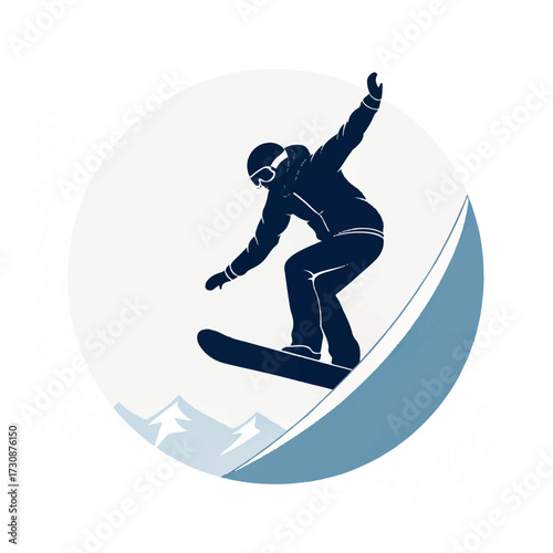 vector illustration of a snowboarder