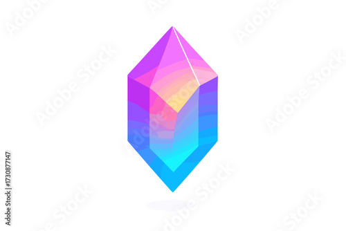 Prism illustration transparency glowing gradient vector soft abstract floating jewel