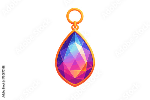 Illustration vector it jewel around glowing aura faceted radiant pendant gem gradient