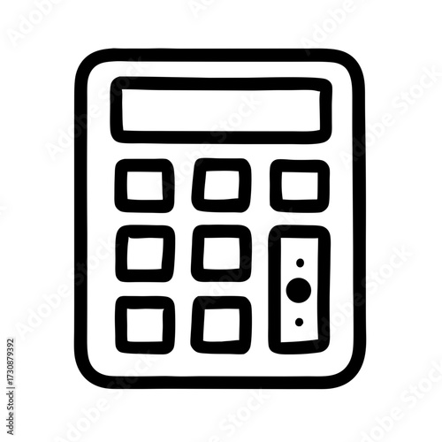 Calculator Icon: A minimalist icon of a classic calculator, perfect for illustrating finance, calculation, or business concepts. Clean lines, balanced composition, and immediate recognizability.