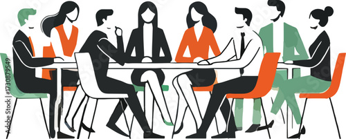 Diverse group of people in a meeting around a table