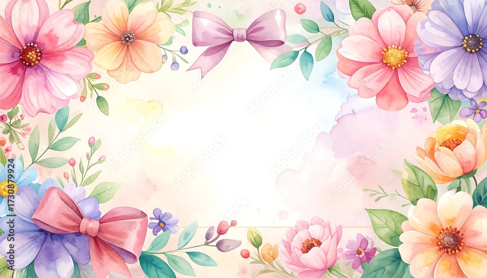 Obraz premium Pastel floral border