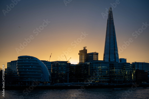 Canvas Print london skyline at sunset
