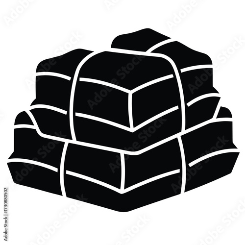 cement bag stack vector icon on white background