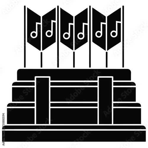 choir risers  music room  vector icon on white bac
