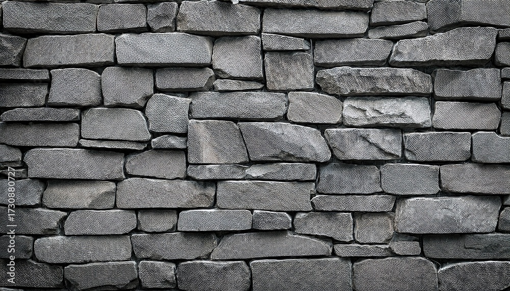 Fototapeta premium Grey Stone Wall Texture Horizontal Shot
