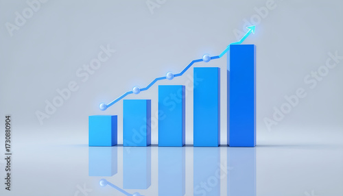 Dynamic 3D Blue Bar Chart, Line Graph Showing Business Growth and Success Free Download Dynamic 3D Blue Bar Chart, Line Graph Showing Business Growth and Success - GFXLoad