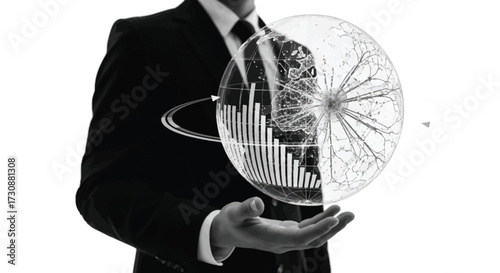 Business Globe Graph Hand Global Market Success World Commerce International Trading