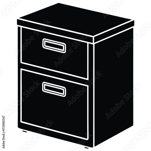 filing cabinet vector icon on white background