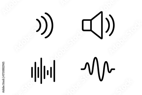 Sound wave symbols illustrating audio concepts in a simple and clear manner