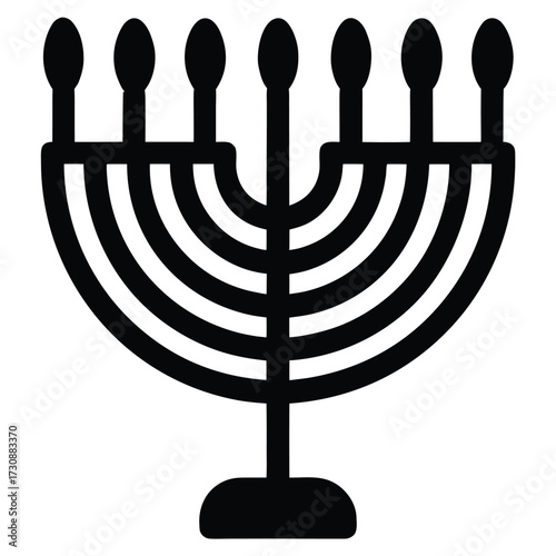 hanukkah menorah icon  vector icon on whitr backgr