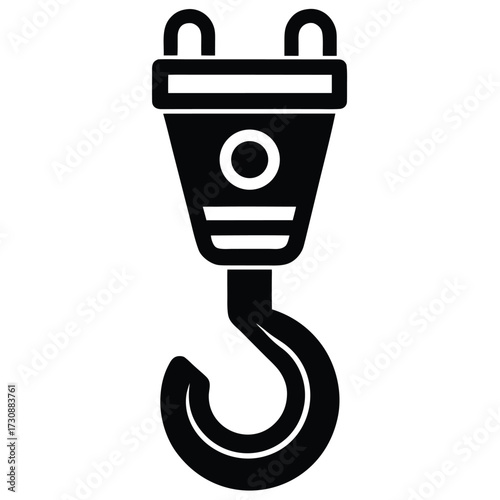 industrial crane hook vector icon on white vector