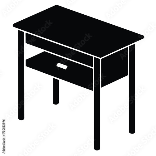 kid sized desk vector icon on white background