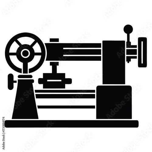 lathe machine vector icon on white background