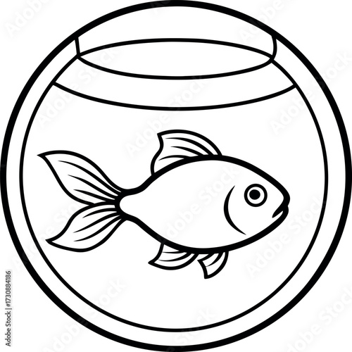 A goldfish in a bowl.

