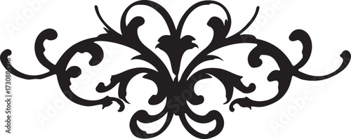 vintage floral corner ornaments. Elegant baroque frame decorations in black vector for invitations, borders, design, and décor art