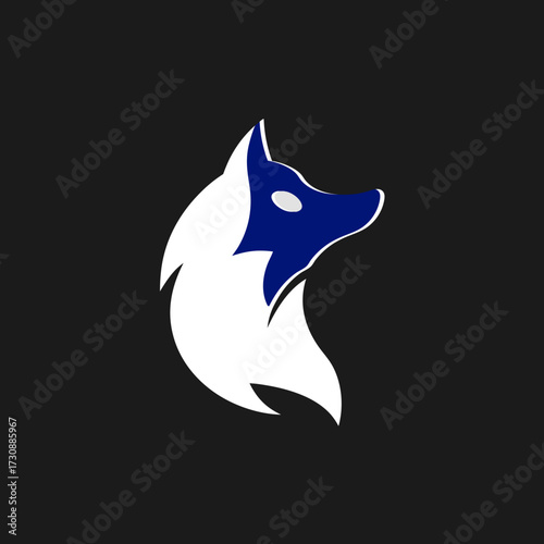 wolf, Dog, fox, jackal vector logo icon in minimal style on black background, ideal for pet shop branding, veterinary services, and modern design.