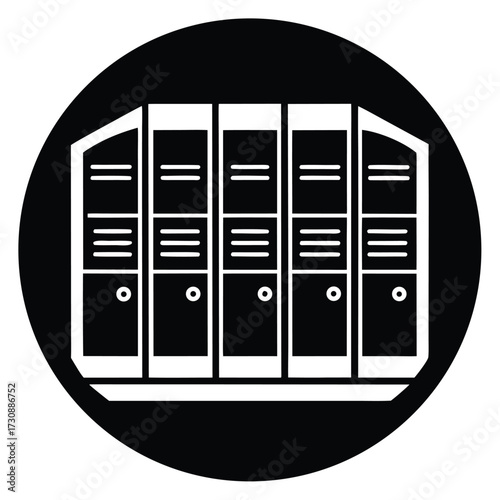 student locker row vector icon on white background