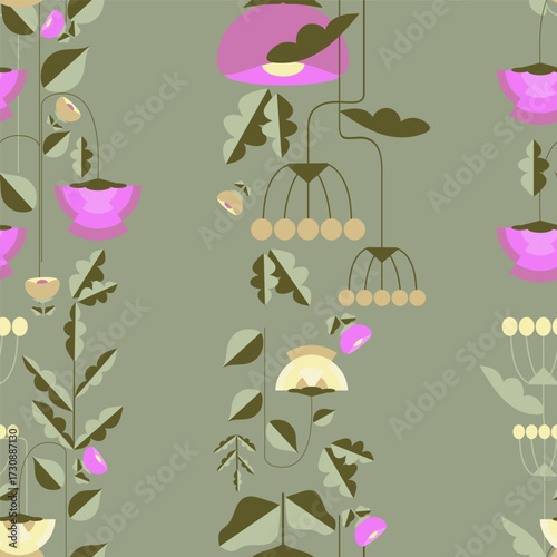 A pattern without a background of multicolored flowers