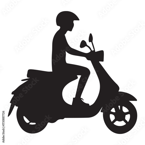 Scooter Silhouettes of a white background 