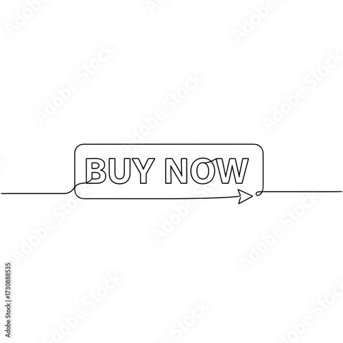 "Buy Now" call-to-action button for online stores, flat design black on transparent background for conversion banners