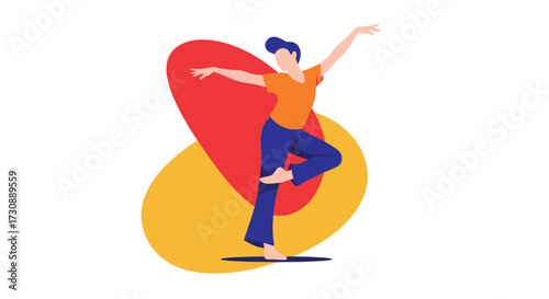 A person balancing gracefully on a thin line demonstrating core strength and focus.