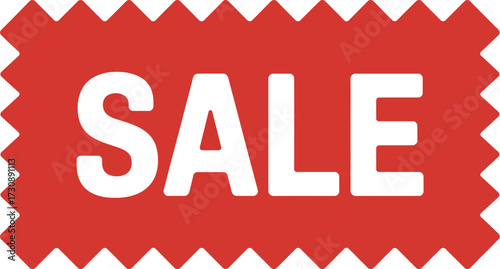 Bold red sale tag with white text announces a limited time offer