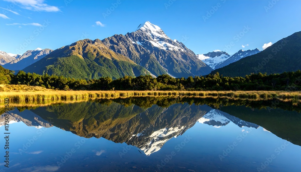 Obraz premium Mountain reflection in a calm lake